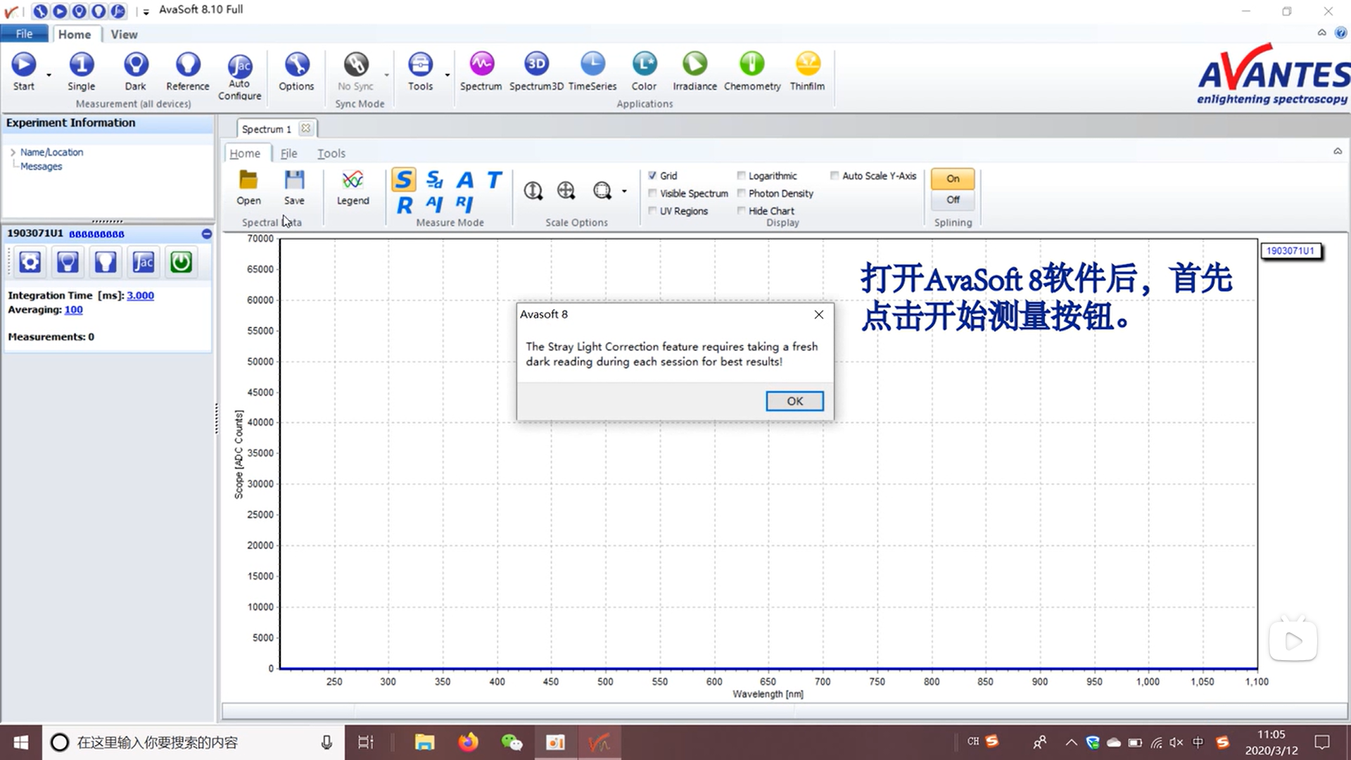 Avantes光譜儀測量激光波長